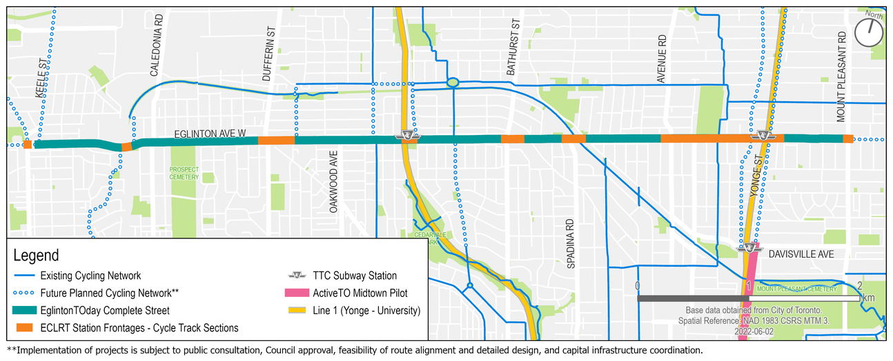 Map of project area Eglinton Avenue between Mount Pleasant Road and Laird Drive