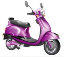 Purple power-assisted E-bike 