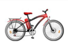 A red e-bike under 40 kg is shown with a motor