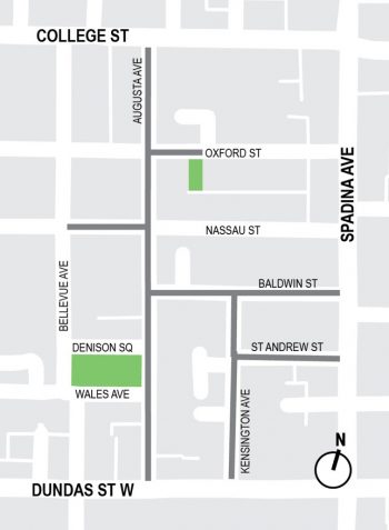 Map of the Kensington Safe Streets project area, highlighting the Kensington Market area