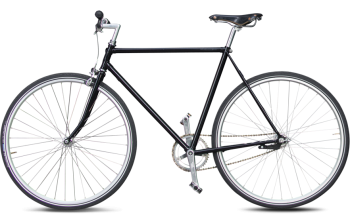 A commuter bike is shown in black