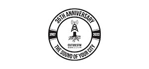 Black and white logo of CIUT 89.5 FM 35th anniversary