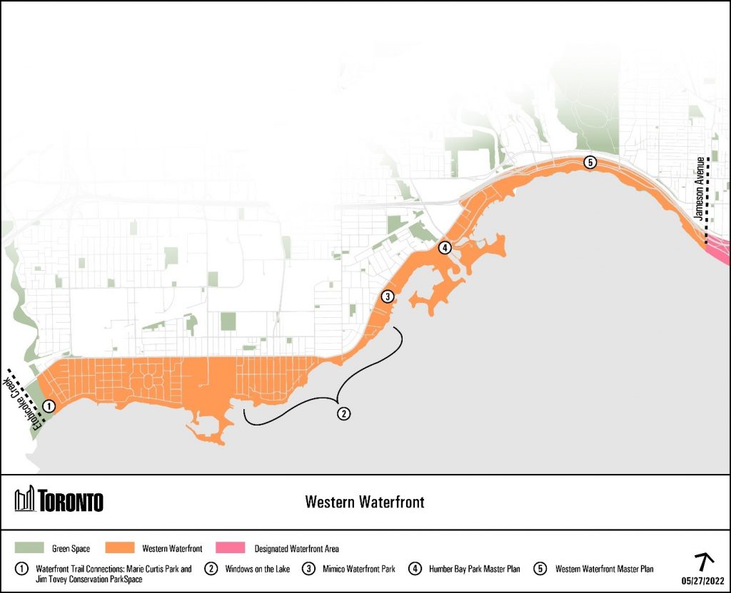 Map of Western Waterfront and related projects