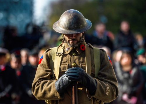 A Vigil Sentry takes part in a Remembrance Day Ceremony