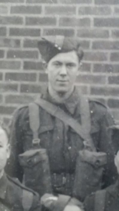 Black and white portrait of Lance Corporal Campbell Harry Brown in 1940. 