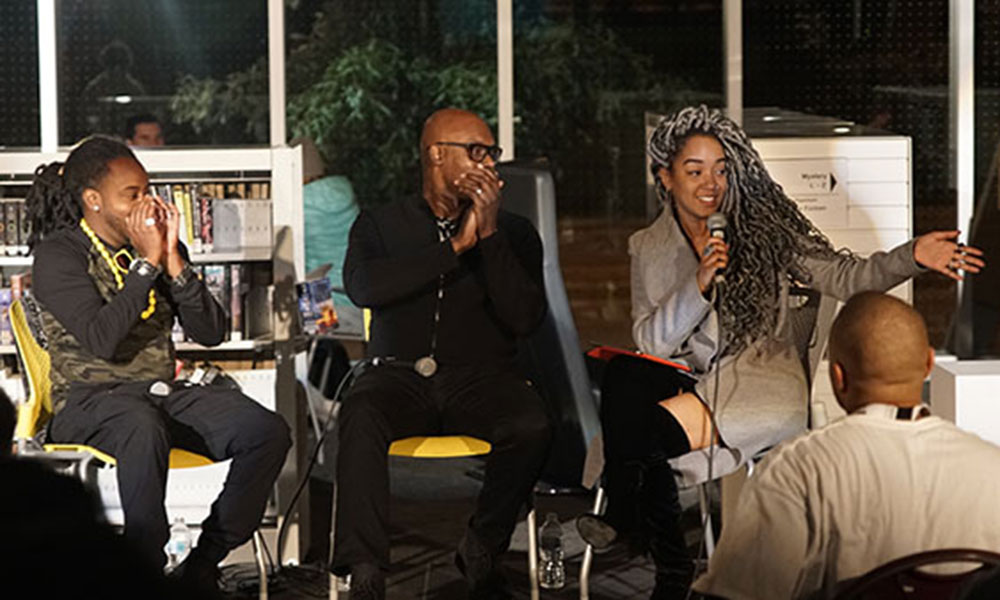 Panel of four panelists at a Nuit Talks event