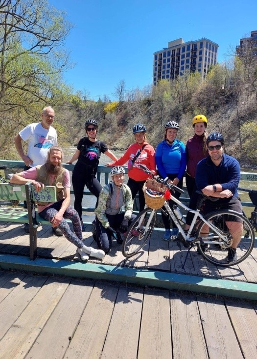 A group of neighbourhood cyclists.