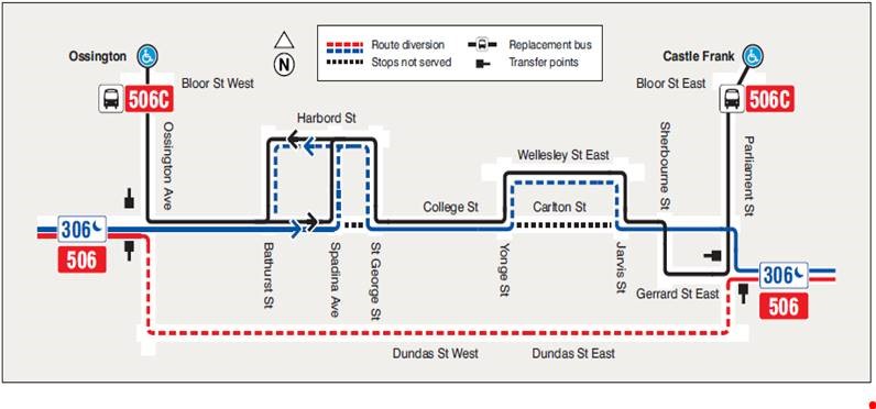 506 Carlton service detour. Contact Michael Vieira, 416-392-0472