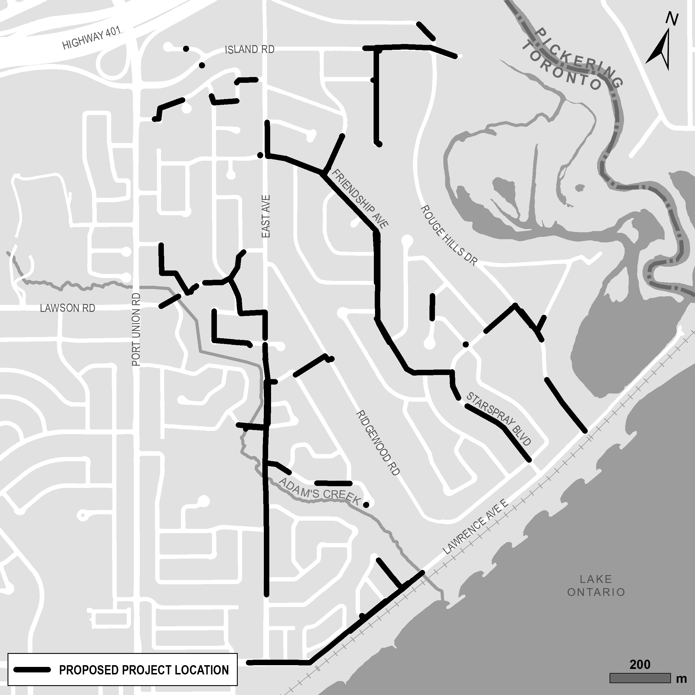 Basement Flooding Study Area 56 - east of Port Union to Rouge River, south of Highway 401