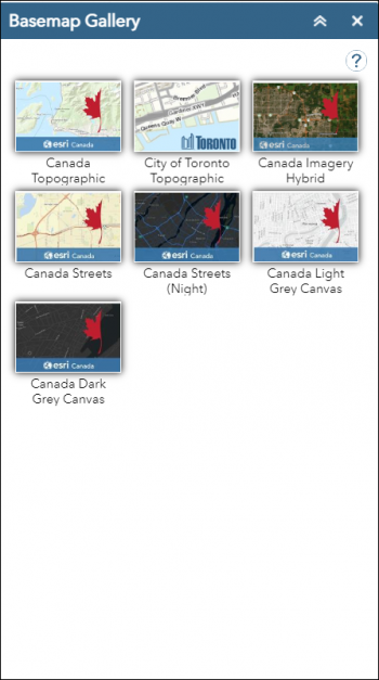 TO Maps Help Guide - Basemap Gallery