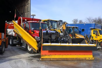 Snow plow parked