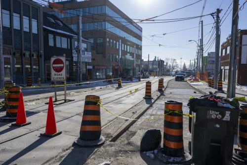 Image of the King Street West, The Queensway, Queen Street West and Roncesvalles Avenue Construction. Please contact Mark De Miglio at kqqr@toronto.ca or 416 392 3074