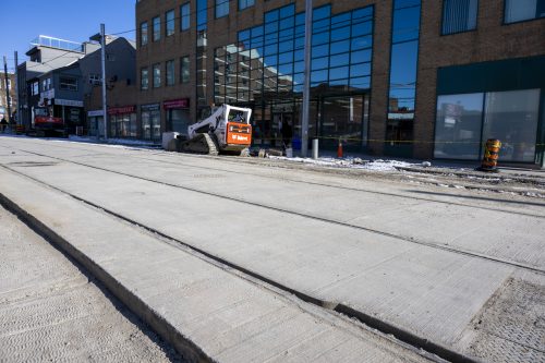 Image of the King Street West, The Queensway, Queen Street West and Roncesvalles Avenue Construction. Please contact Mark De Miglio at kqqr@toronto.ca or 416 392 3074