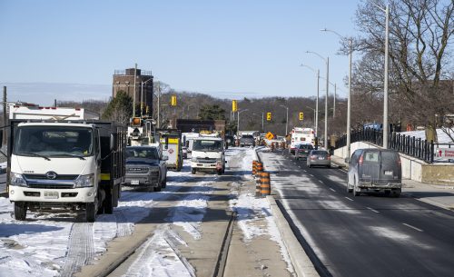 Image of the King Street West, The Queensway, Queen Street West and Roncesvalles Avenue Construction. Please contact Mark De Miglio at kqqr@toronto.ca or 416 392 3074