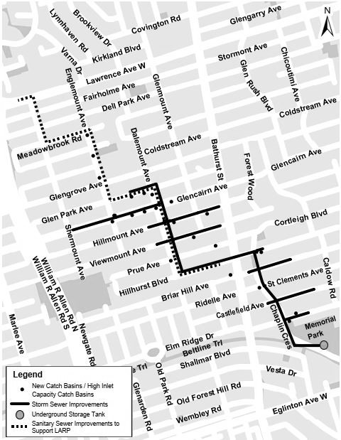 Map of work area. Please contact twcustomercare@toronto.ca for more information.