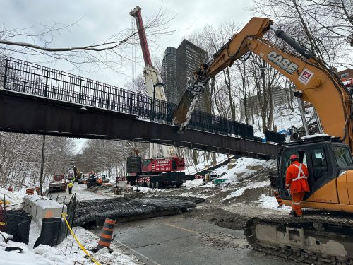 Machinery dismantling bridge.