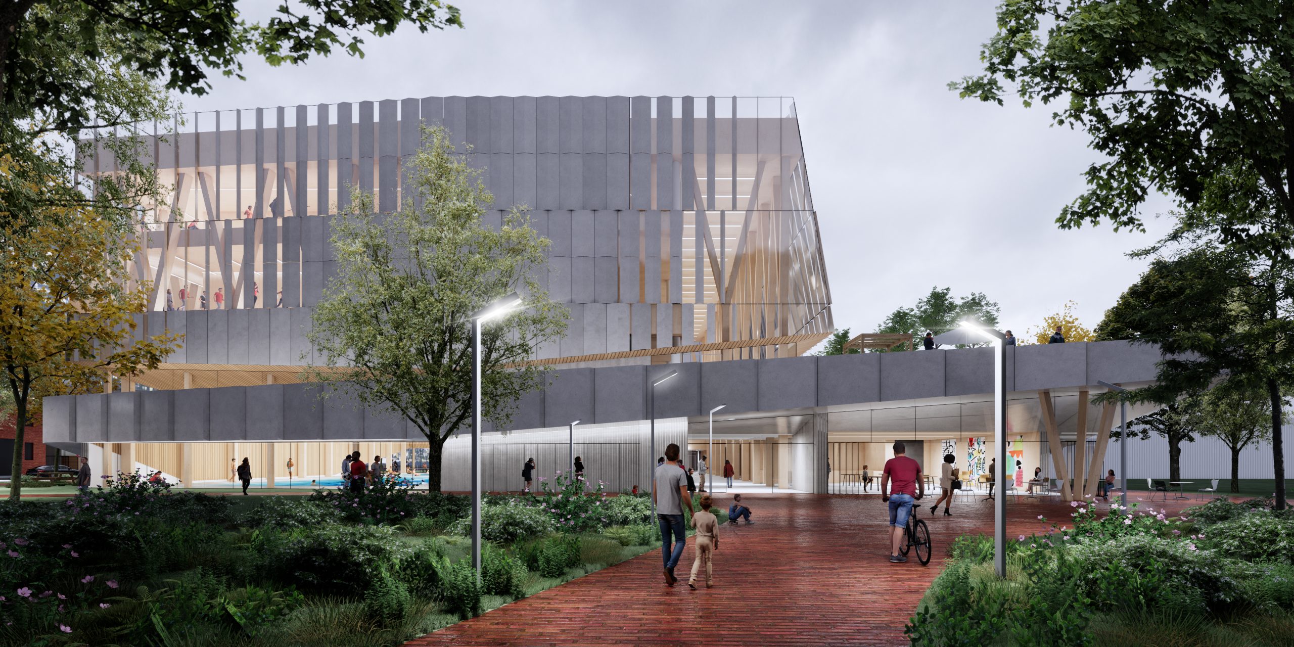 Rendering depicts the new community recreation centre