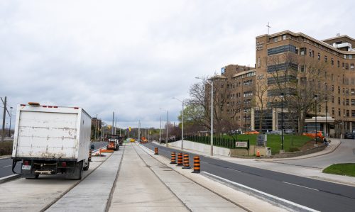 Image of the King Street West, The Queensway, Queen Street West and Roncesvalles Avenue Construction. Please contact Mark De Miglio at kqqr@toronto.ca or 416 392 3074