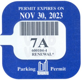 Blue Parking Permit for Spring 2023