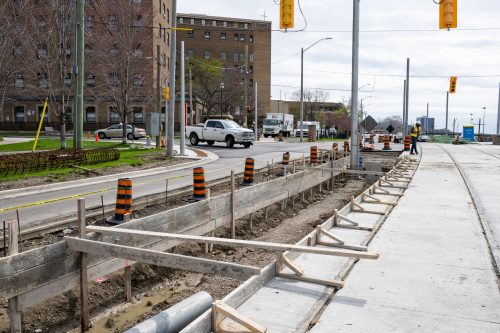 Image of the King Street West, The Queensway, Queen Street West and Roncesvalles Avenue Construction. Please contact Mark De Miglio at kqqr@toronto.ca or 416 392 3074