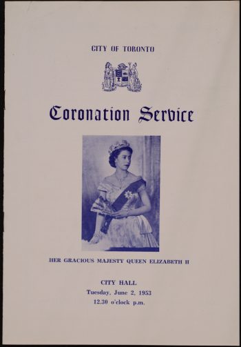 Image depicts program with portrait of Queen Elizabeth II on front