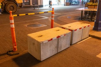 Concrete blocks and bollards