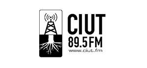 Black and white logo of CIUT 89.5 FM