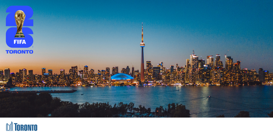 Toronto skyline with FIFA Toronto logo