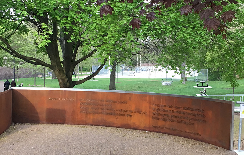 George Elliott Clarke legacy project at Yonge Street entrance to Ramsden Park