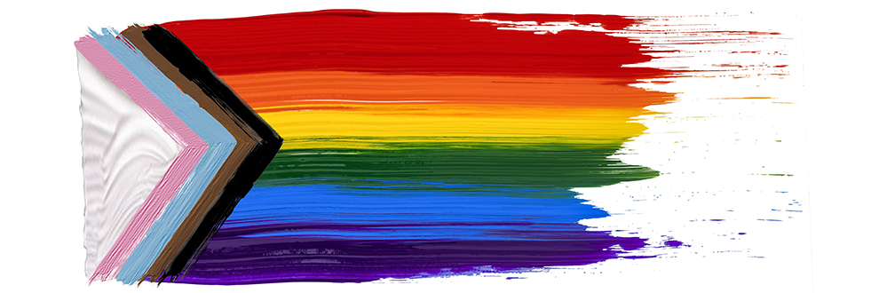 Pride flag artistically painted