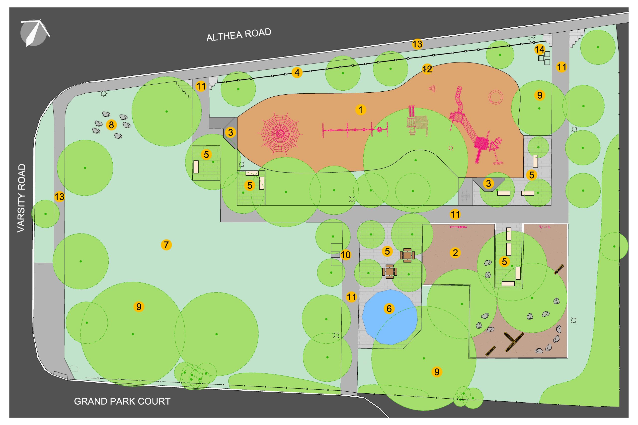 Aerial view of proposed playground design.