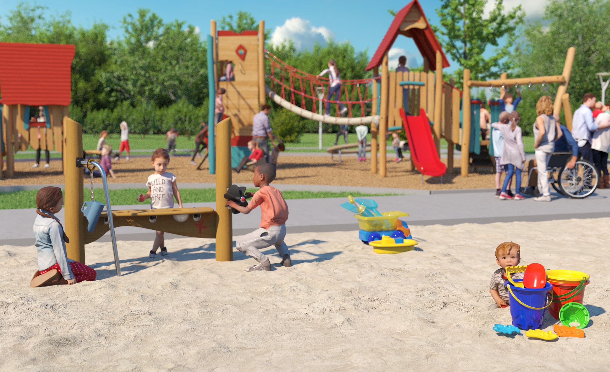 The final design for the new Eden Valley Park Playground sand and nature play area.