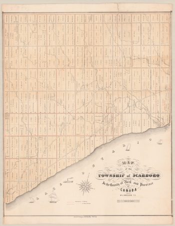 Image depicts 19th century map of Scarborough