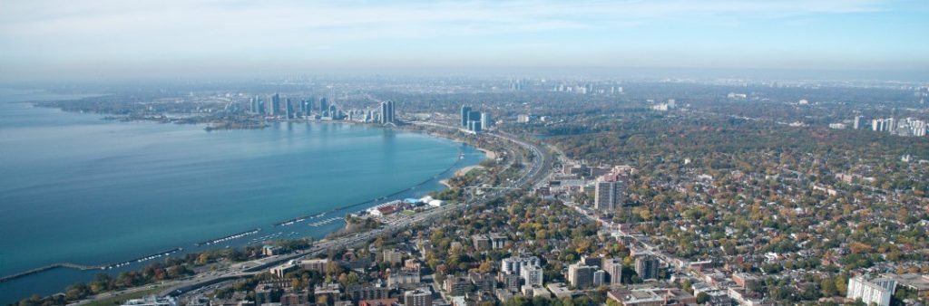 Western view of Toronto’s western waterfront, specifically Western Beaches area