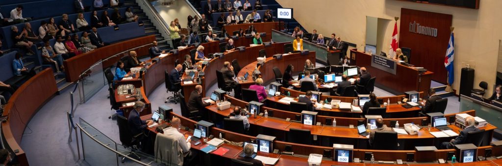 Council Chamber at Toronto City Hall during a meeting