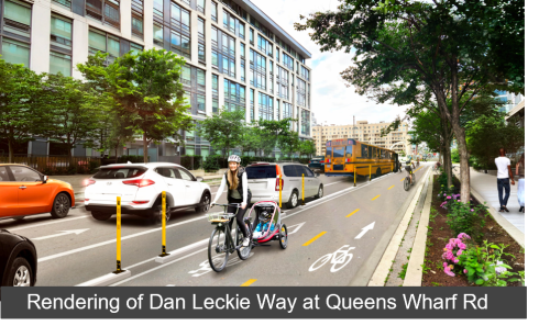 Image of cyclist on two-way cycle track