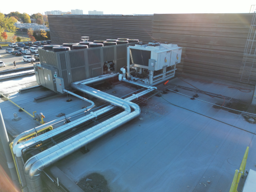 Motivair Cooling Solutions network on roof of Etobicoke Olympium building.