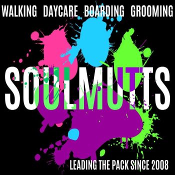 Logo with the text" Walking Daycare Boarding Grooming Soulmutts leading the pack since 2008