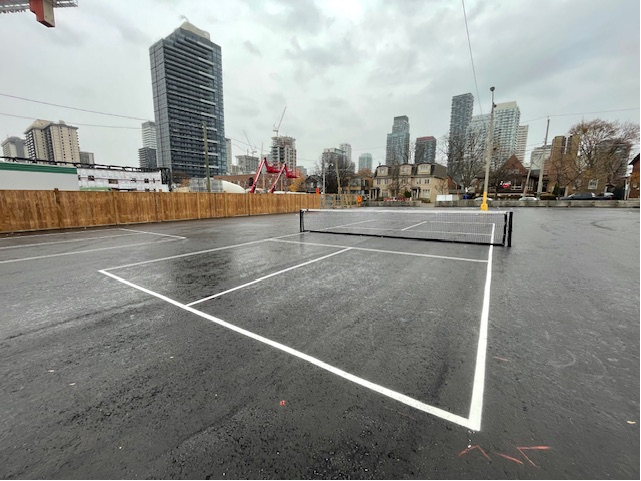 Pickleball court installed as part of the Phase 1 Activation.