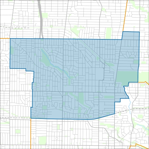 A map of the ward Toronto-St. Paul's within the City of Toronto