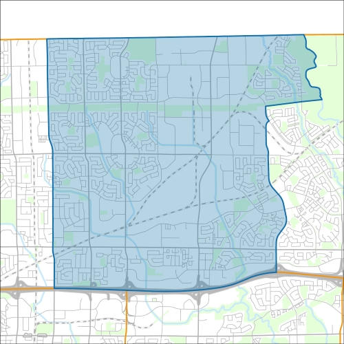 A map of the ward Scarborough North within the City of Toronto