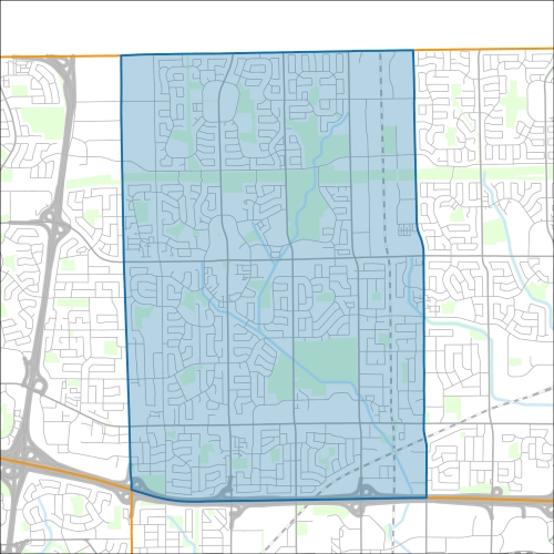 A map of the ward Scarborough-Agincourt within the City of Toronto