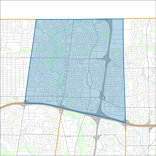 A map of the ward Don Valley North within the City of Toronto
