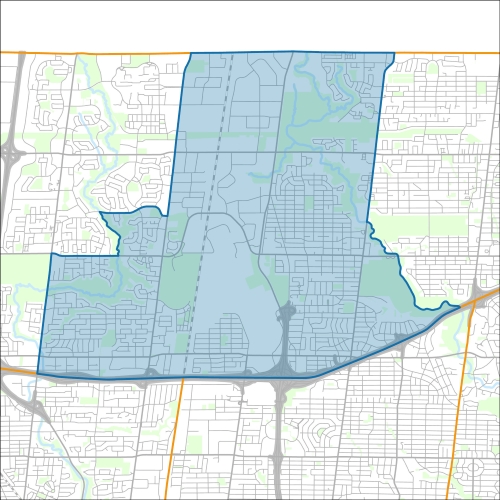 A map of the ward York Centre within the City of Toronto