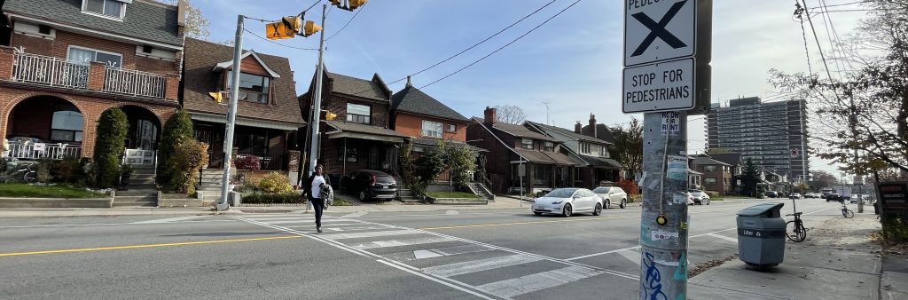 Photo of pedestrian crossing on street in Oakwood Village