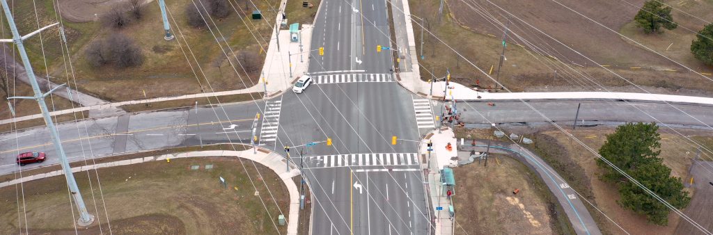 Aerial view of the Ellesmere road intersection