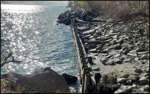 Example of a sheet pile wall along the bluffs