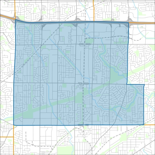 A map of the ward Scarborough Centre within the City of Toronto