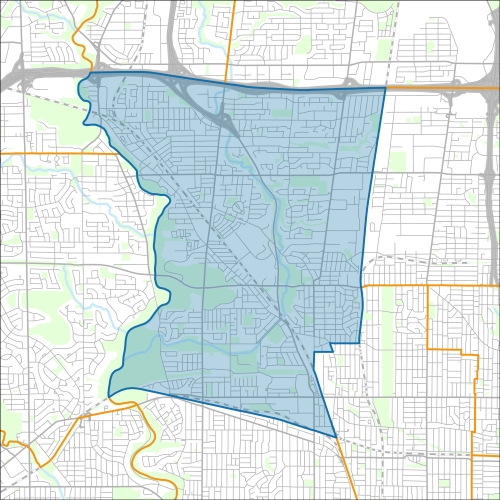 A map of the ward York South-Weston within the City of Toronto