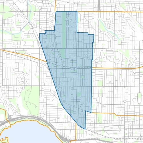 A map of the ward Davenport within the City of Toronto